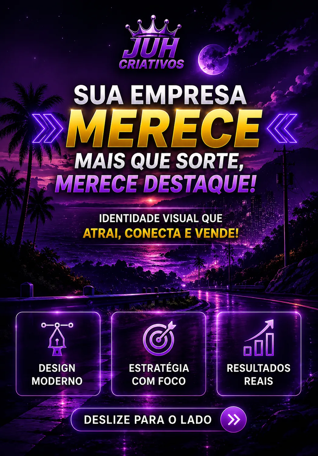 Sua empresa merece mais que sorte, merece destaque — identidade visual que atrai, conecta e vende